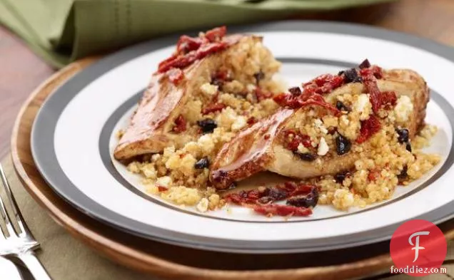 Couscous Stuffed Chicken Breast with Feta, Sun-Dried Tomatoes and Kalamata Olives