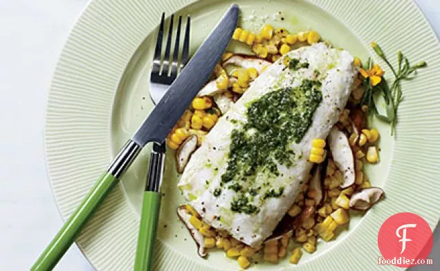 Halibut and Corn Hobo Packs with Herbed Butter