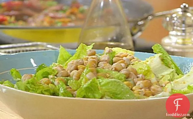 Salad with Toasted Chickpeas and Olive Vinaigrette