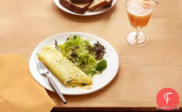 Omelet With Fried Sage and Gruyere