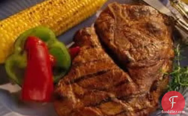 ग्रील्ड शहद-सोया पोर्क स्टेक