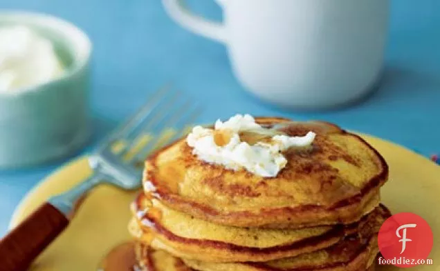 Pumpkin-Ginger Pancakes with Ginger Butter