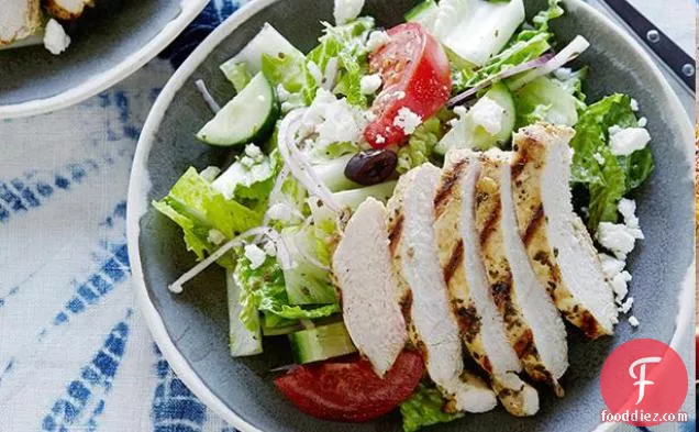 Greek Salad with Oregano Marinated Chicken