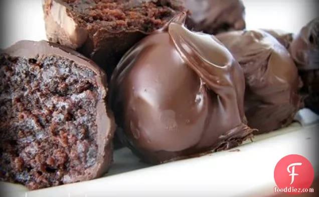 Chocolate Peanut Butter Covered Brownie Bites