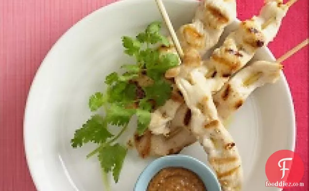 Chicken Satay With Peanut-chutney Sauce