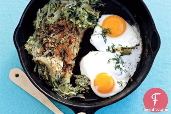 Spring Hash with Eggs Sunny-Side Up