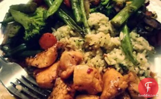 मीठी मिर्च लाइम चिकन सीताफल कूसकूस के साथ