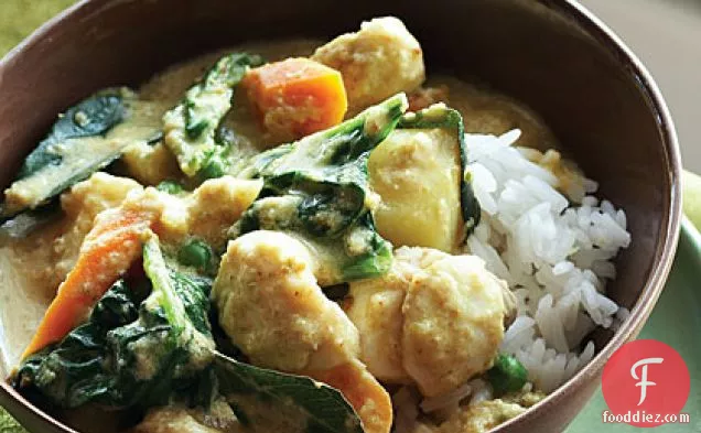 Coconut Ginger Curry with Vegetables and Halibut
