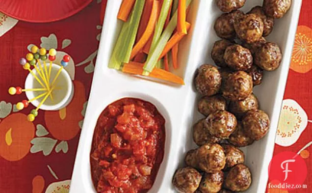 Herbed Cocktail Meatballs with Chunky Tomato Sauce