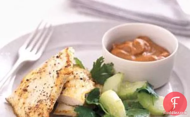 Sautéed Chicken With Peanut Dipping Sauce