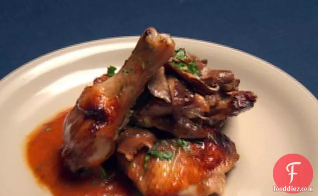 Chicken with Mushroom Demi-Glace and Figs