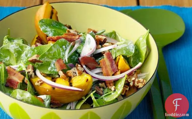 Spinach Salad with Grilled Peaches