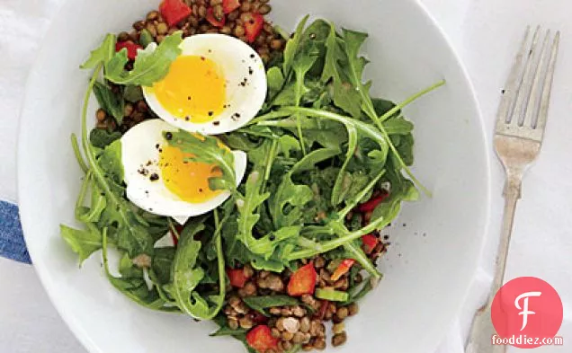 Lentil Salad with Soft-Cooked Eggs
