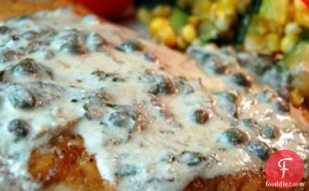 Pan Fried Halibut Steak With Light Green Sauce