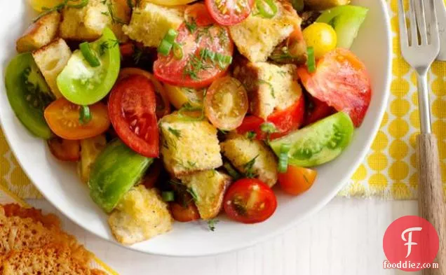 Tomato Salad with Cheese Crisps