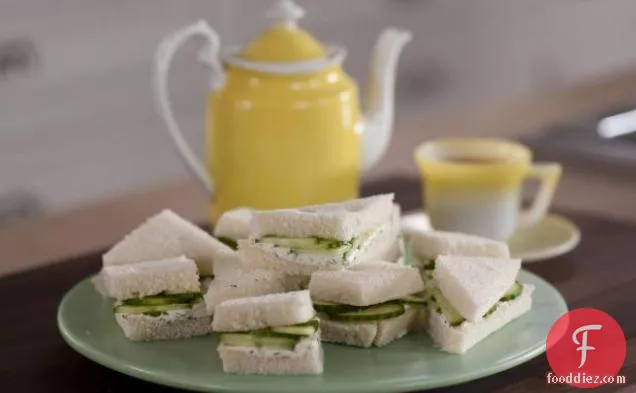 Cucumber and Lemony Dill Cream Cheese Tea Sandwiches