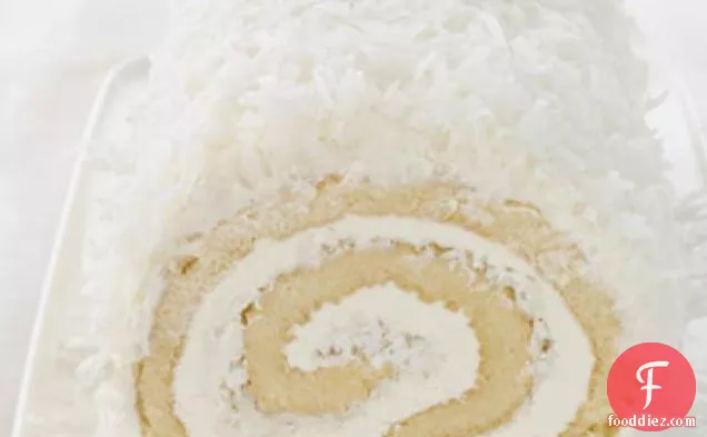 Coconut Roulade With Rum Buttercream