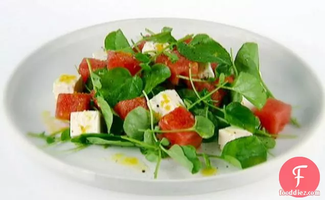Watermelon With Watercress and Feta
