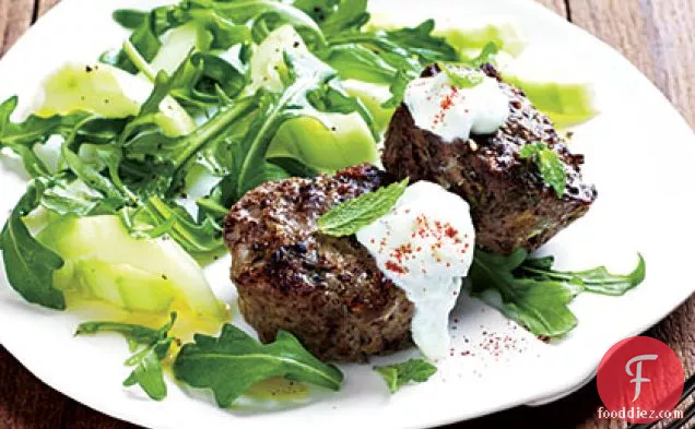 Mini Greek-Style Meat Loaves with Arugula Salad