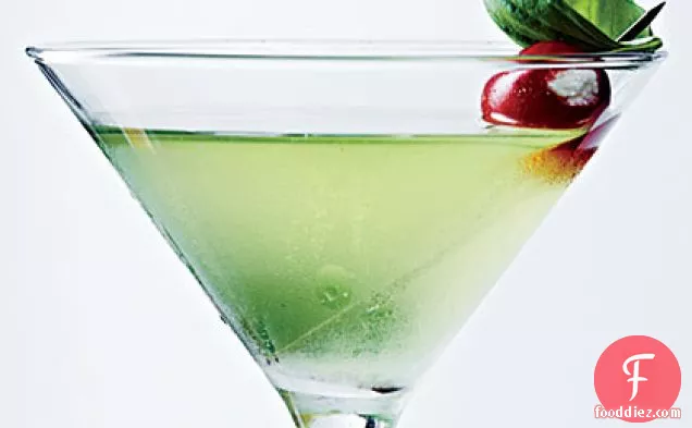 Sweet Basil Martini with Blue Cheese Tomatoes