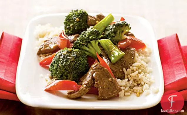 Stir-Fried Beef with Broccoli and Bell Peppers