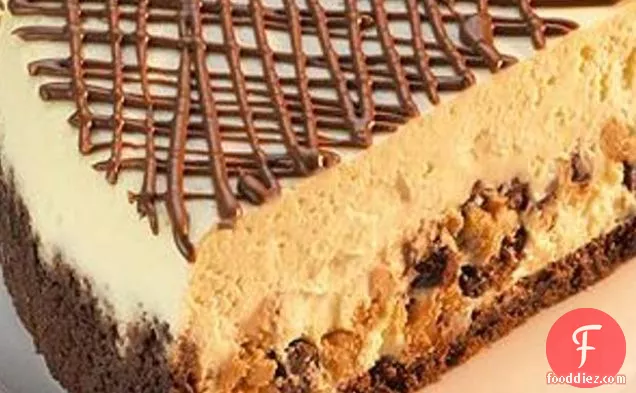 Peanut Butter And Milk Chocolate Chip Layered Cheesecake