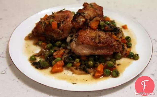 Spring Chicken with Carrots and Peas