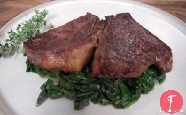 Grass-Fed Sirloin Steak with Spinach