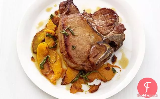 Pork Chops with Squash and Sage