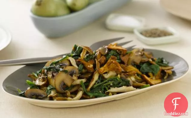 Sauteed Wild Mushrooms with Spinach