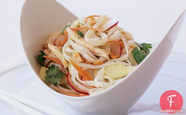 Asian Chicken and Rice-Noodle Salad with Peanuts