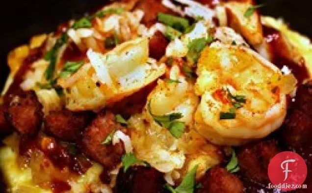 किलबासा के साथ झींगा और जई का आटा