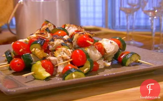 Halibut Kabobs with Zucchini and Grape Tomatoes