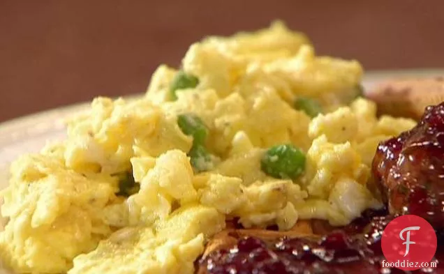 Savory Eggs with Peas and Shallots