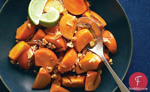 Persimmon Salad with Dates, Cashews, and Honey