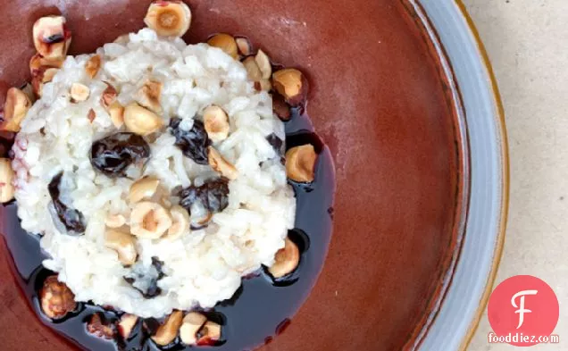 Breakfast Risotto With Cherries & Pinot Noir Syrup
