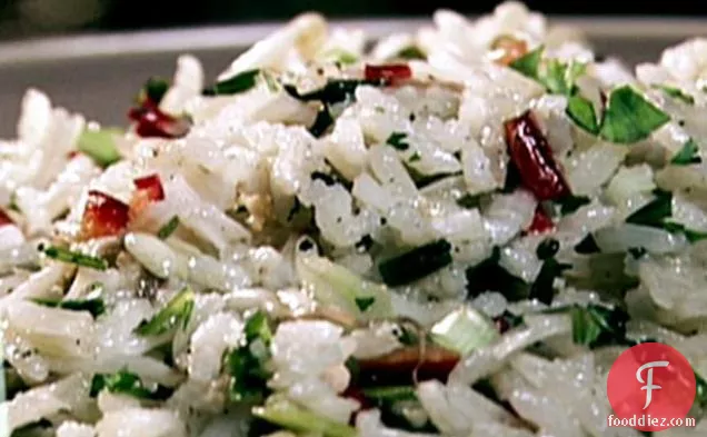 Toasted Jasmine Rice with Grilled Scallions