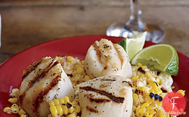Grilled Scallops with Mexican Corn Salad