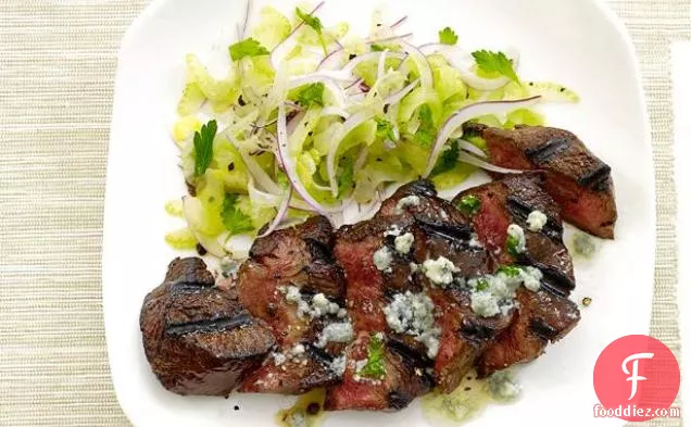 Steak With Blue-Cheese Butter and Celery Salad