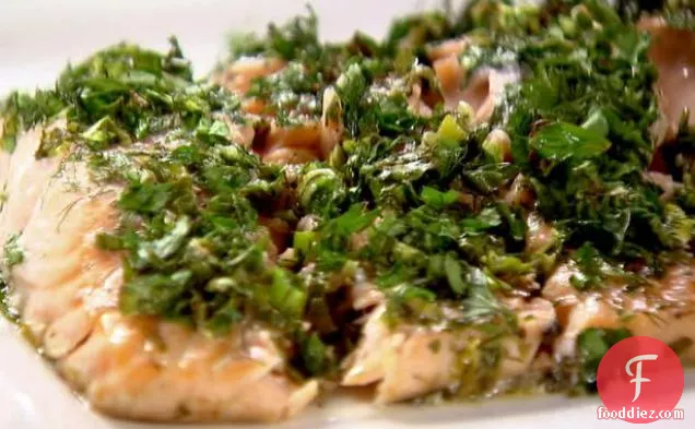Roasted Salmon with Green Herbs