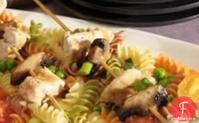 Grilled Chicken Kabobs over Lemon-Scented Wacky Mac®