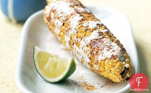 Grilled Mexican Corn with Crema