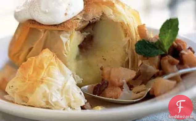 Apples Baked in Phyllo with Pear-and-Pecan Filling