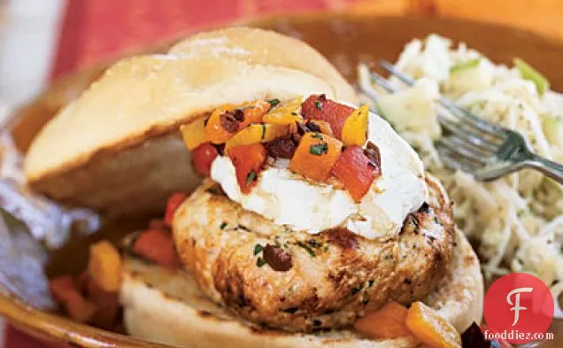 Turkey Burgers with Goat Cheese