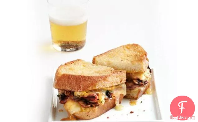Grilled Ham, Cheese and Mushroom Sandwiches