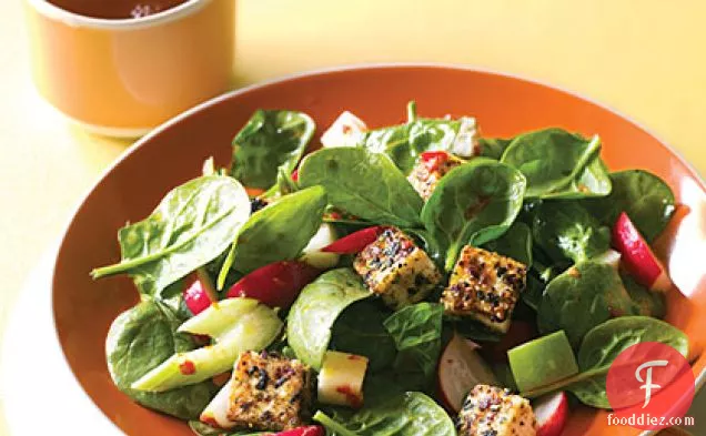 Spinach Dinner Salad with Sesame Tofu