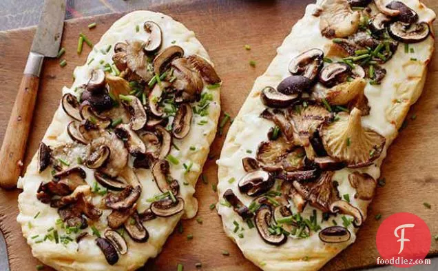 Grilled Mushroom Flatbread with Truffled Pecorino