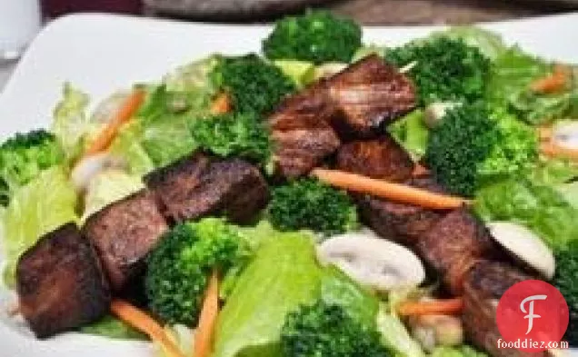 Skewered Steak and Vegetable Salad