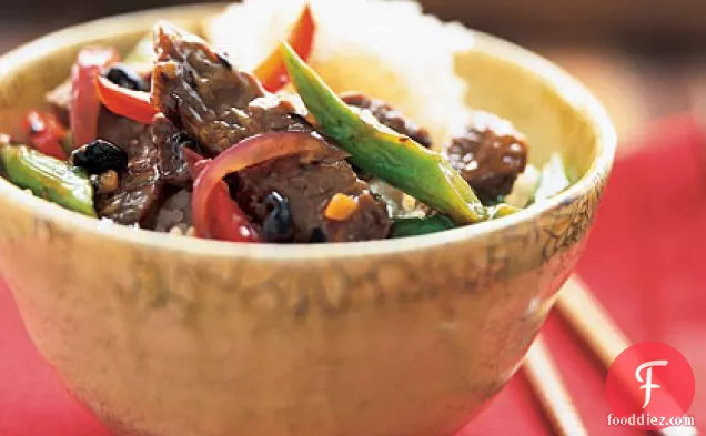 Black Bean Beef with Green Beans
