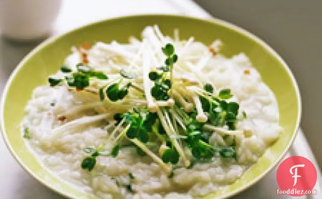 Japanese Risotto With Mushrooms And Scallions